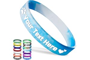 Custom Silicone Wristbands Bulk 1/5/25/50/100/200 PCS Personalized Rubber Bracelets Wristbands for Events,Support, Fundraiser