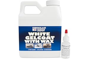 Fiberglass Supply Depot White Gelcoat with Wax - Pint with 15cc Hardener (MEKP)