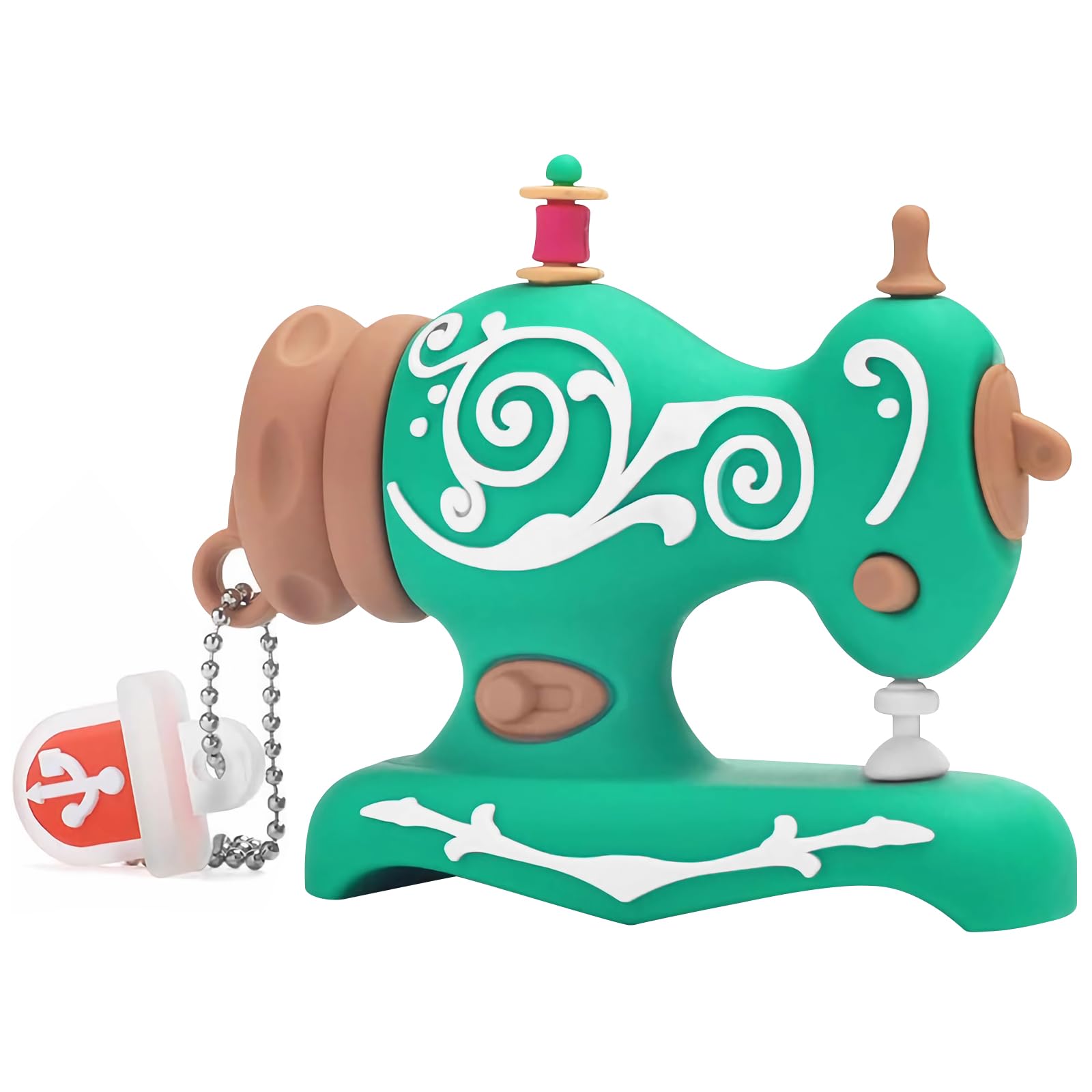 BORLTER CLAMP Cute USB Flash Drive 32GB Cartoon Sewing Machine Shaped Memory Stick Pendrive, Green