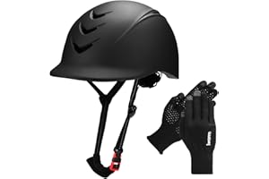 XIAOZXWLHQ Equestrian Adult Helmet and Gloves Set for Horseback Riding and Training, Gloves Kits for Women and Man