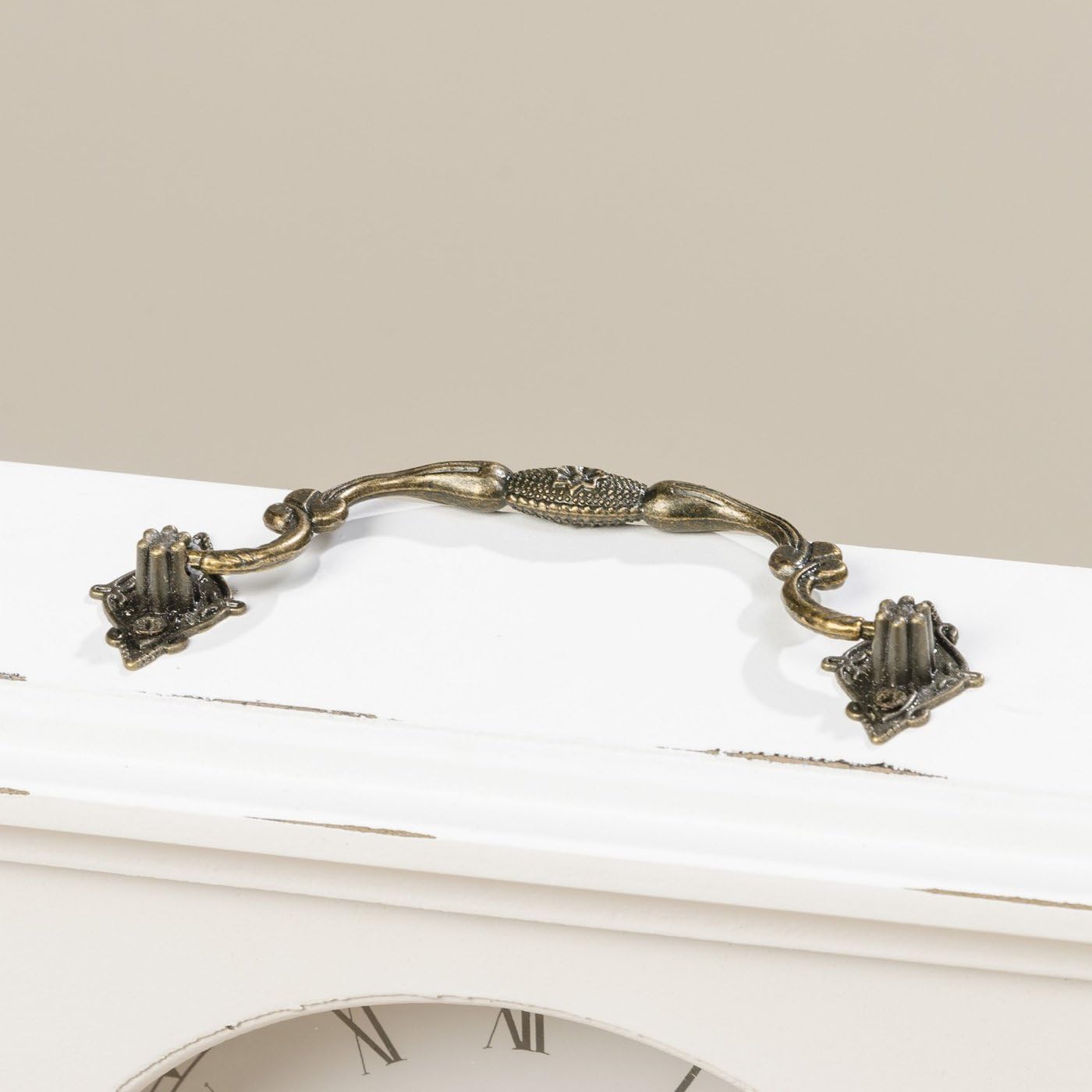 mucHome Betty Table Clock Height 24 cm Analogue Clock with Roman Numerals White