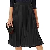 GRACE KARIN Women High Elastic Waist Pleated Chiffon Skirt Midi Swing A-line Skirts
