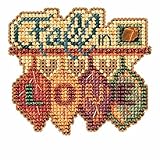 Fall in Love Beaded Counted Cross Stitch Ornament Kit Mill Hill 2016 Autumn Harvest MH181623