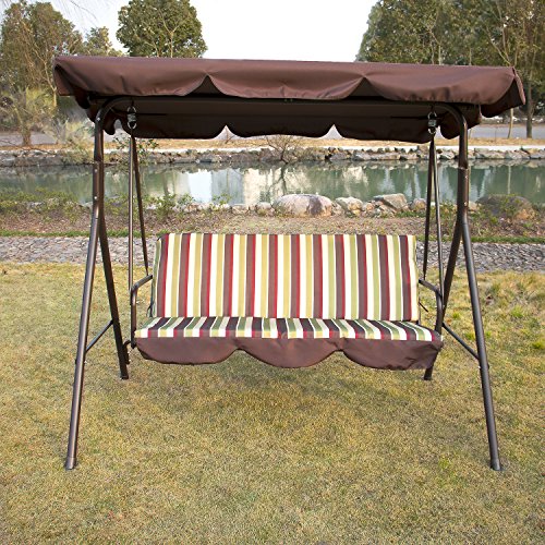 Bestmart INC Outdoor Garden Yard Patio Streamer Seat Relaxer Balcony Canopy Porch Swing Glider Hammock (Best Garden Swing Seat)