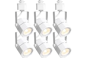 EAGLOD 10W LED Track Lights Heads Compatible with Single Circuit H Type Track Lighting Rail Dimmable Ceiling Track Spotlight for Accent Task Wall Art Lighting,Retail 36° 6 Pack(4000K Daylight)