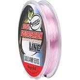 ANGRYFISH 100% Pure Fluorocarbon Fishing Line, Fluoro Carbon Fishing Leader | Clear/Pink, 2-30LB, High Strength, Abrasion-Resistant, Fast-Sinking, Virtually Invisible - Saltwater and Freshwater