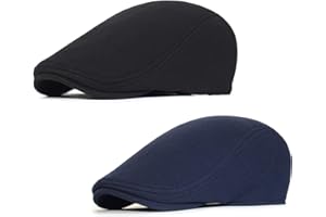 MALAXLX 2 Pcs Mens Womens Newsboy Flat Cap Beret Hat Ivy Irish Gatsby Driving Cabbie Hat