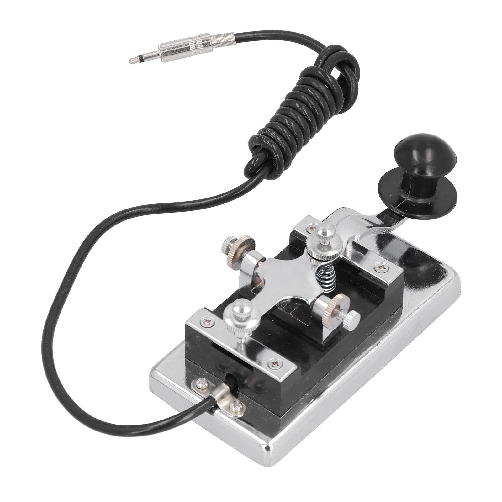 XINL Morse CW Telegraph Key, Practice Machine Communication Morse Code Shortwave Radio with Spring, DIY for Beginners, Physical Electricity Experiment, Stainless Steel
