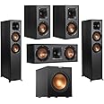Klipsch Reference R-625FA 5.1 Home Theater Pack, Black, Pair, Bundle with 2X R-41M Bookshelf Speakers, R-52C Center Speaker, R-100SW 10" 300W Powered Subwoofer