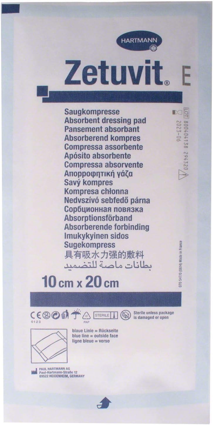 Hartmann Zetuvit E Sterile Absorbent Dressing Pads, 10cm x 20cm, Pack of 25, 25 Count (Pack of 1) - Image 4