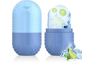 ZPU Ice Roller for Face and Eye, Silicone Ice Facial Roller Ice Holder, Face Ice Mold Skin Care, Face Icers Reusable Ice Cube Roller for Shrink Pores Anti Wrinkle Reduce Puffiness, Blue
