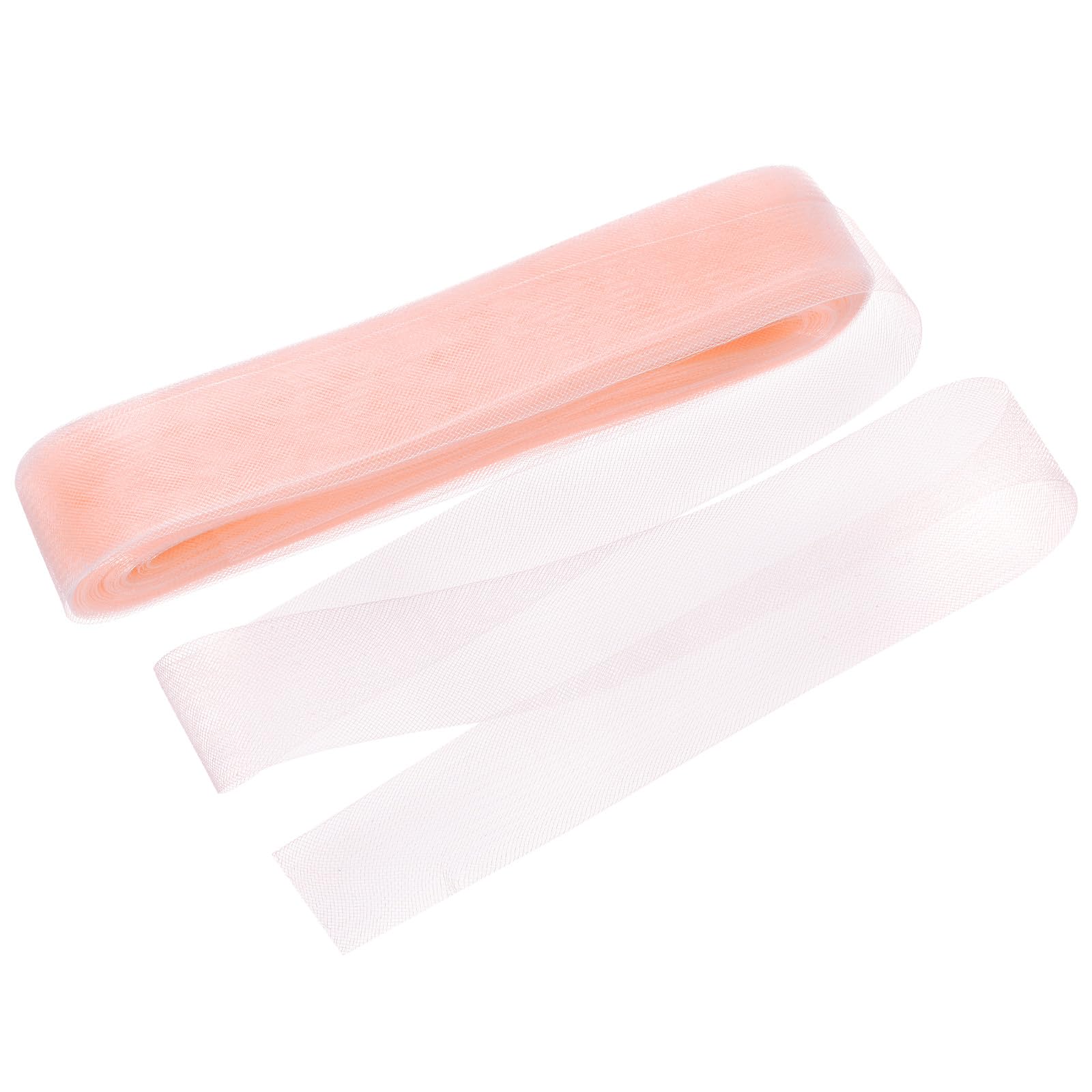 M METERXITY Stiff Horsehair Braid 2 Inch Wide 50 Yards Soft Polyester Horsehair Braid Roll for Wedding Dress/Dance Formal Dress Accessories/Skirt Boning Sewing Shaping [Light Red]