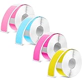 Nogeqi 4 Rolls D30 Label Maker Tape, Print Master Labels Refill, Thermal Label Printer Paper for Phomemo, 12x40 mm (0.47"x 1.57"), Labels for Phomemo D30 D32 D35 Q30 Q30s Q31, 160/Roll (Colorful)