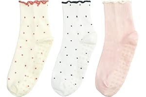 ERMO NKES Cute Polka Dot Yoga Socks for Women (3 Pairs) – Fits US Sizes 5-9 – Perfect forYoga, Pilates, Barre, and Dance