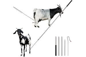 REUVIBK Goat Sheep Catcher Leg Hook, 304 Stainless Steel Sheep Hook Goat Catcher, Length Can Be Adjusted Freely 44"48"59"63"75" Catching Tools, Grab Them Simply and Quickly (Head Rubber Design)