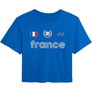 Instant Message - France Soccer Jersey - Juniors Cropped Graphic T-Shirt