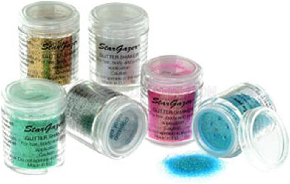 Stargazer Glitter Shaker, Gold. Cosmetic glitter powder for use on the eyes lips, face, body, hair and nails - Image 5