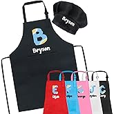 7th Hill Personalized Kids Apron for Cooking with Chef Hat, Toddler Apron for Girls and Boys, Baking & Painting, Christmas, Birthday Gift For Children