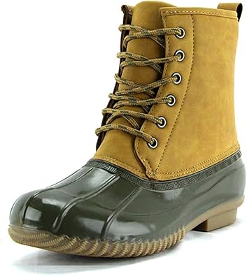 two tone duck boots