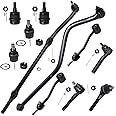 Detroit Axle - Front 11pc Suspension Kit for 1997-2006 Jeep Wrangler TJ, 4 Ball Joints 3 Tie Rods 2 Sway Bars 1 Drag Link 1 Track Bar 1998 1999 2000 2001 2002 2003 2004 2005 Replacement