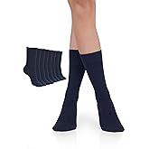 Hugh Ugoli Women's Cotton Crew Socks, Soft, Regular Fit, Plain Color Casual Socks for Trouser, Shoe Size 6 to 12, 4-8 Pairs