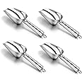 3 Ounce Mini Canister Scoop Set of 4, P&P CHEF Stainless Steel Small Candy Ice Scoop for Home Bar Buffet Wedding, Mirror Finish & Elegant Shape, Easy Clean & Dishwasher