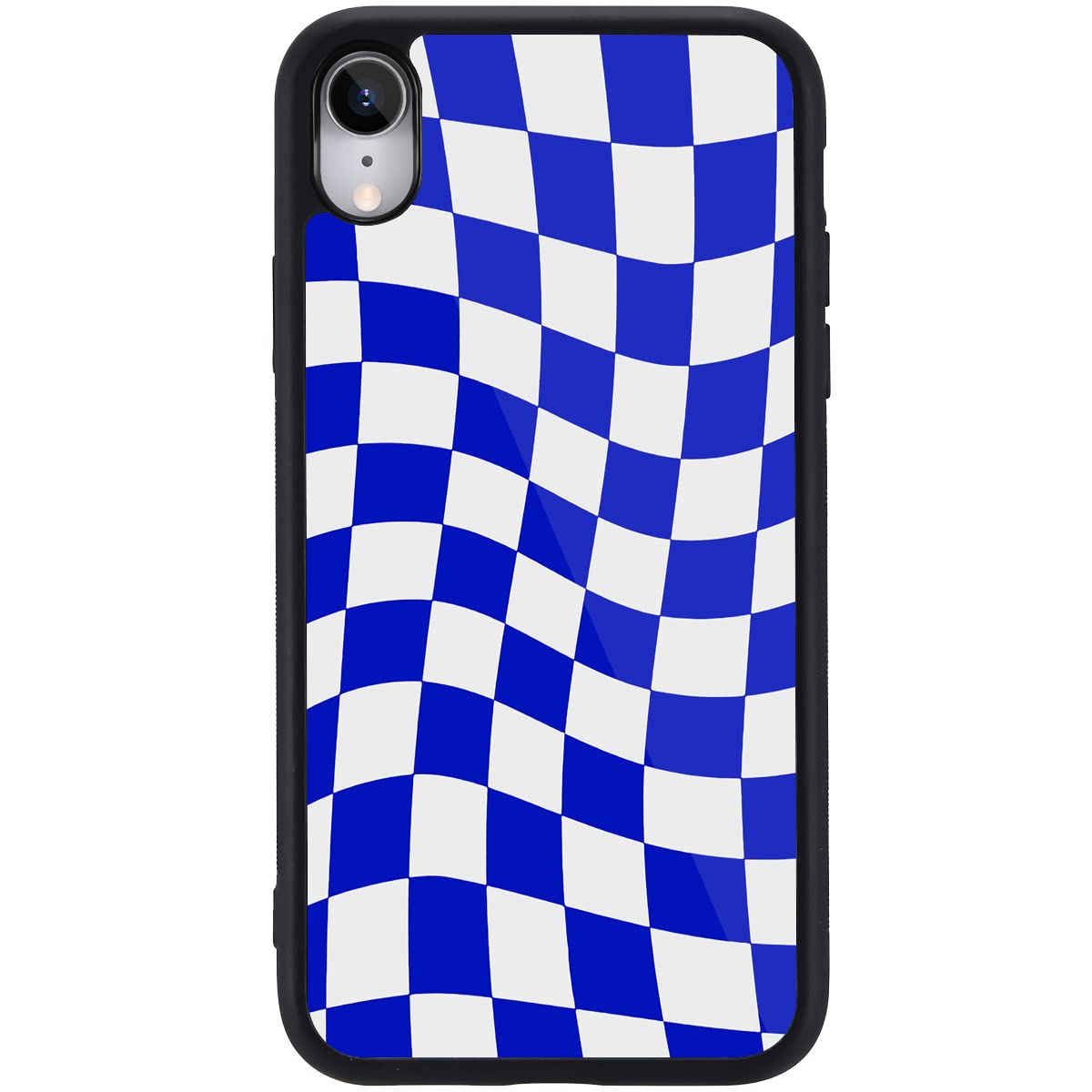 MAYCARI Aesthetic Blue Checked Cases for iPhone 7/8/SE 2020，Cute Slim Soft TPU Hard Back Shatter-Resistant Shockproof Anti-Fall Protective Girly Painting Art Cover Case for Girls Women Children — image 1