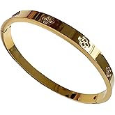 Gold Bangle Bracelets for Women Four Leaf Clover Lucky Love Cubic Zirconia Bracelet