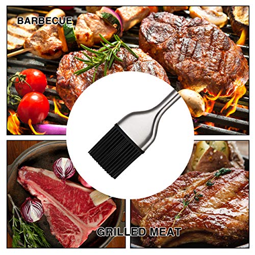 VOXLOVA Basting Brush, BBQ Grilling Pastry Brush - Food Grade 304 Stainless Steel Handles with Back up Silicone Brush Heads, for Kitchen Cooking, Marinating, Baking