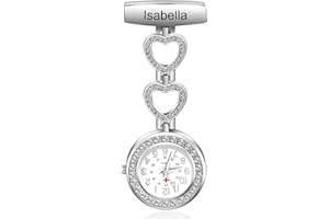 Nurse Watches for Nurses Doctors, Custom Nurse Watches Hanging Engraved Name Lapel Pin Watch on Nursing Watch, Personalized N