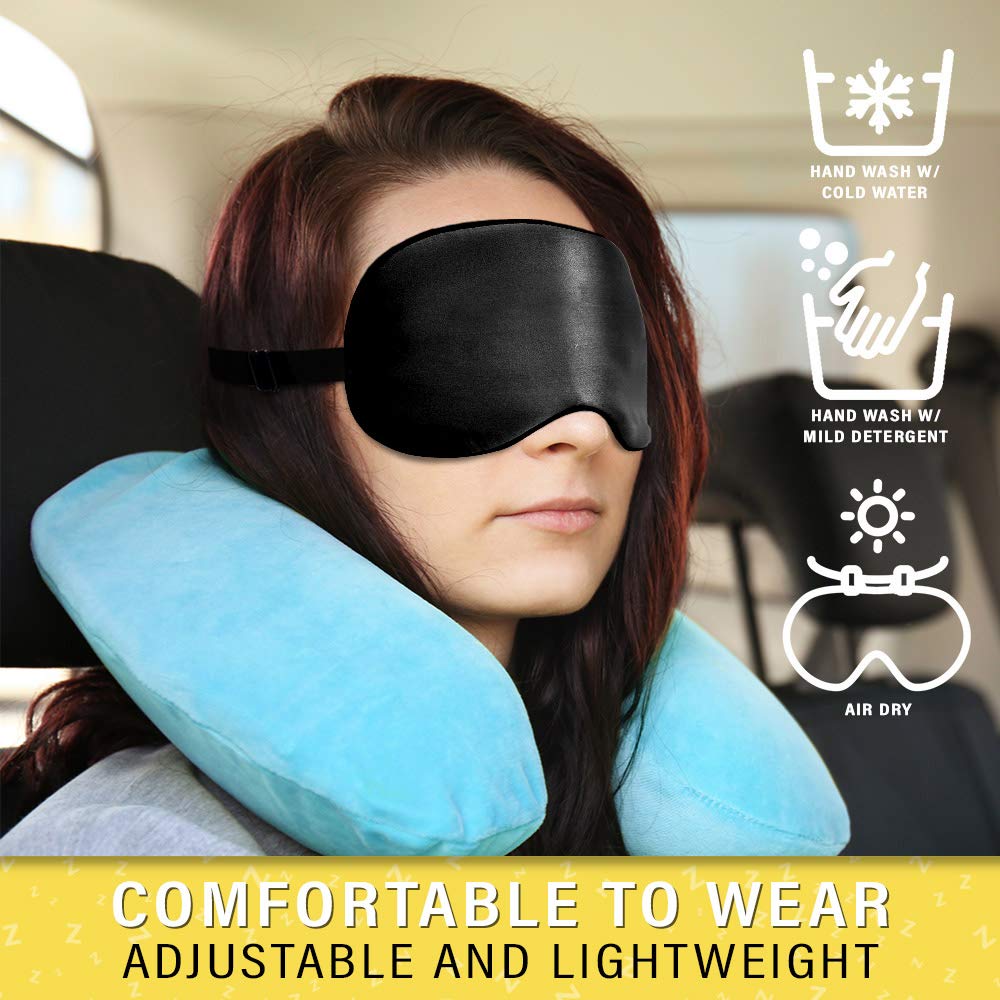 Jersey Slumber 100% Silk Sleep Mask For A Full Night's Sleep | Comfortable & Super Soft Eye Mask With Adjustable Strap | Works With Every Nap Position | Ultimate Sleeping Aid/Blindfold, Blocks Light : Beauty