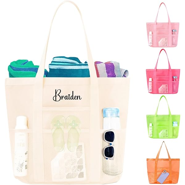 Amazon.com: Waterproof Mesh Shopper Utility Beach Bag Zipper