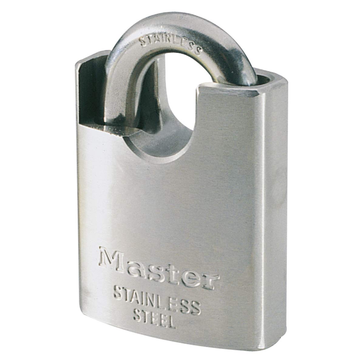 Master Lock 550EURD Marine Padlock with Key and Shrouded Shackle, Grey, 9 x 5 x 2,3 cm