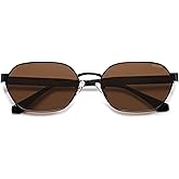 SOJOS Trendy Polarized Hexagon Sunglasses for Women Men, UV400 Retro Rectangle Shades SJ1238