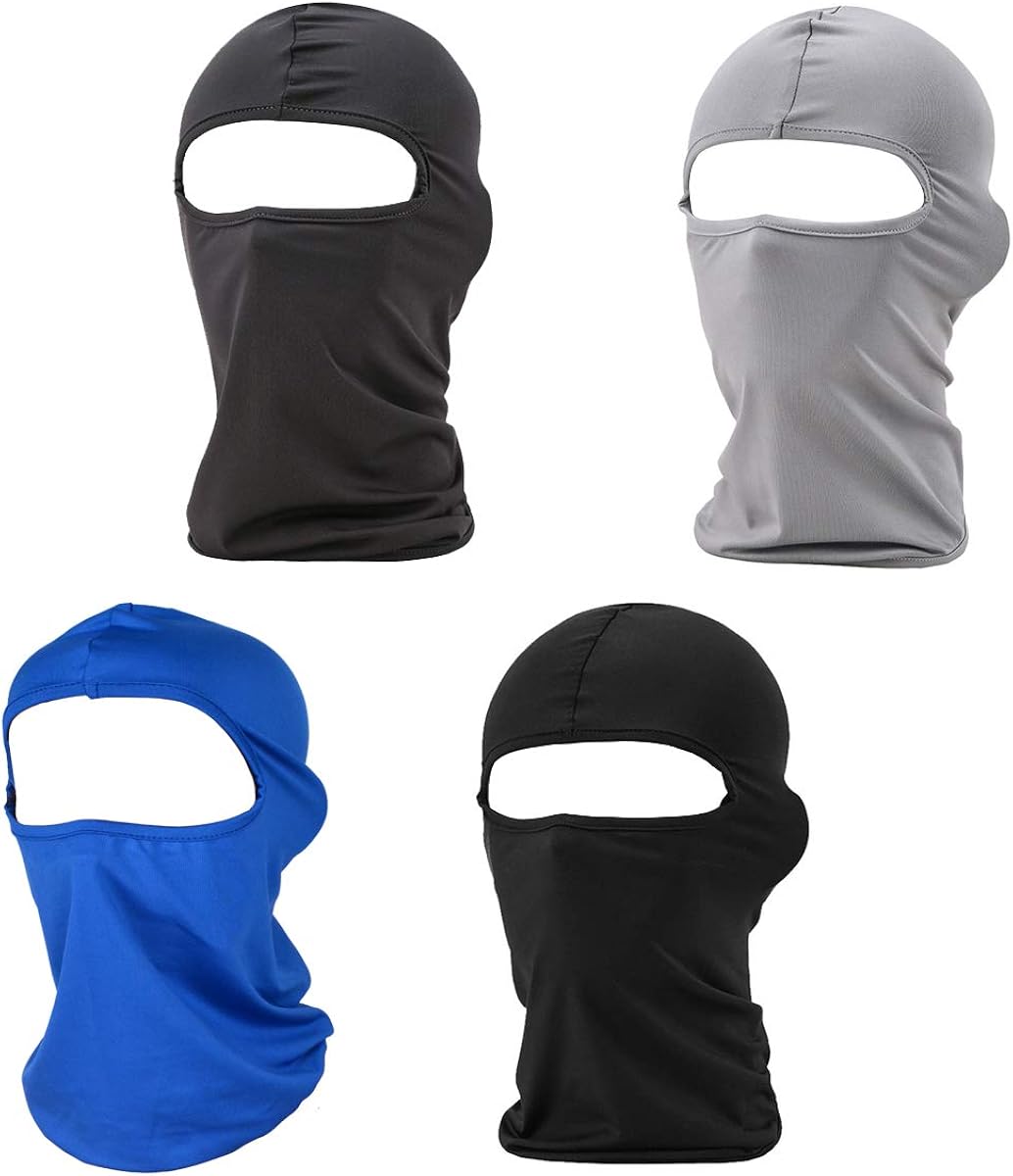 TECKE 4 Pack Balaclava UV Protection Face Cover Windproof Full Face