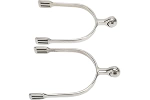 FOCKET 2 PCS Horse Spurs, Stainless Steel Spurs with Smooth Roller Ball, English Spur for Boots, Western Cowboy Spurs Equestrian Gear, Retro Spurs Saddlery Equipment