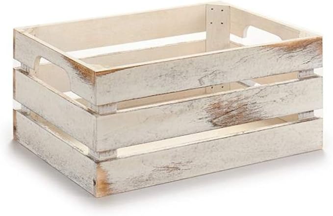 ARTE REGAL Caja Madera Multiuso 28x18x12Cm, Blanco Envejecido: Amazon.es: Hogar