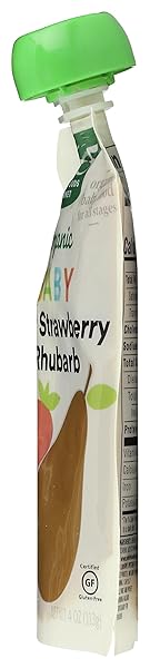 365 BY WHOLE FOODS MARKET, ORGANIC BABY FOOD FOR ALL STAGES, PEAR STRAWBERRY RHUBARB, 4 OUNCE