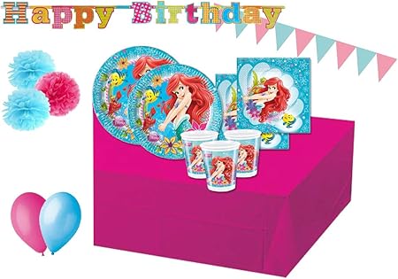 Ariel La Petite Sirene Fete D Anniversaire Fournitures Vaisselle Decoration Assiette Tasse Maison Autres Alfa Bau Gmbh De