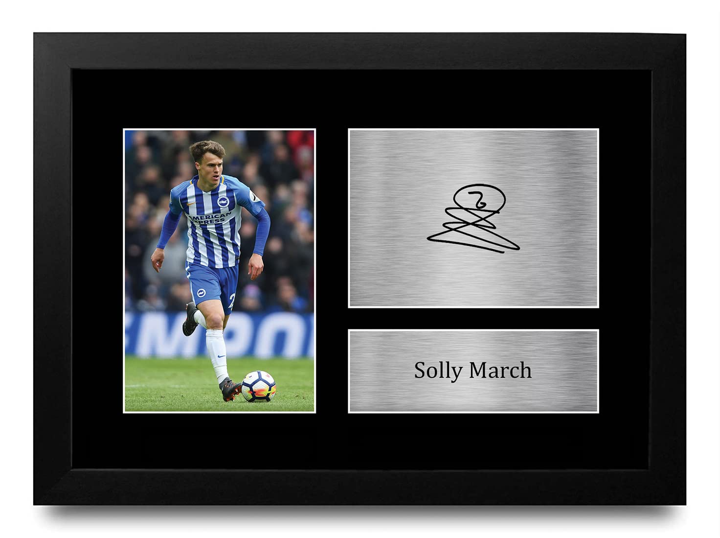 HWC Trading FR A4 Solly March Brighton & Hove Albion Gifts Printed Signed Autograph Picture for Football Fans and Supporters - A4 Framed