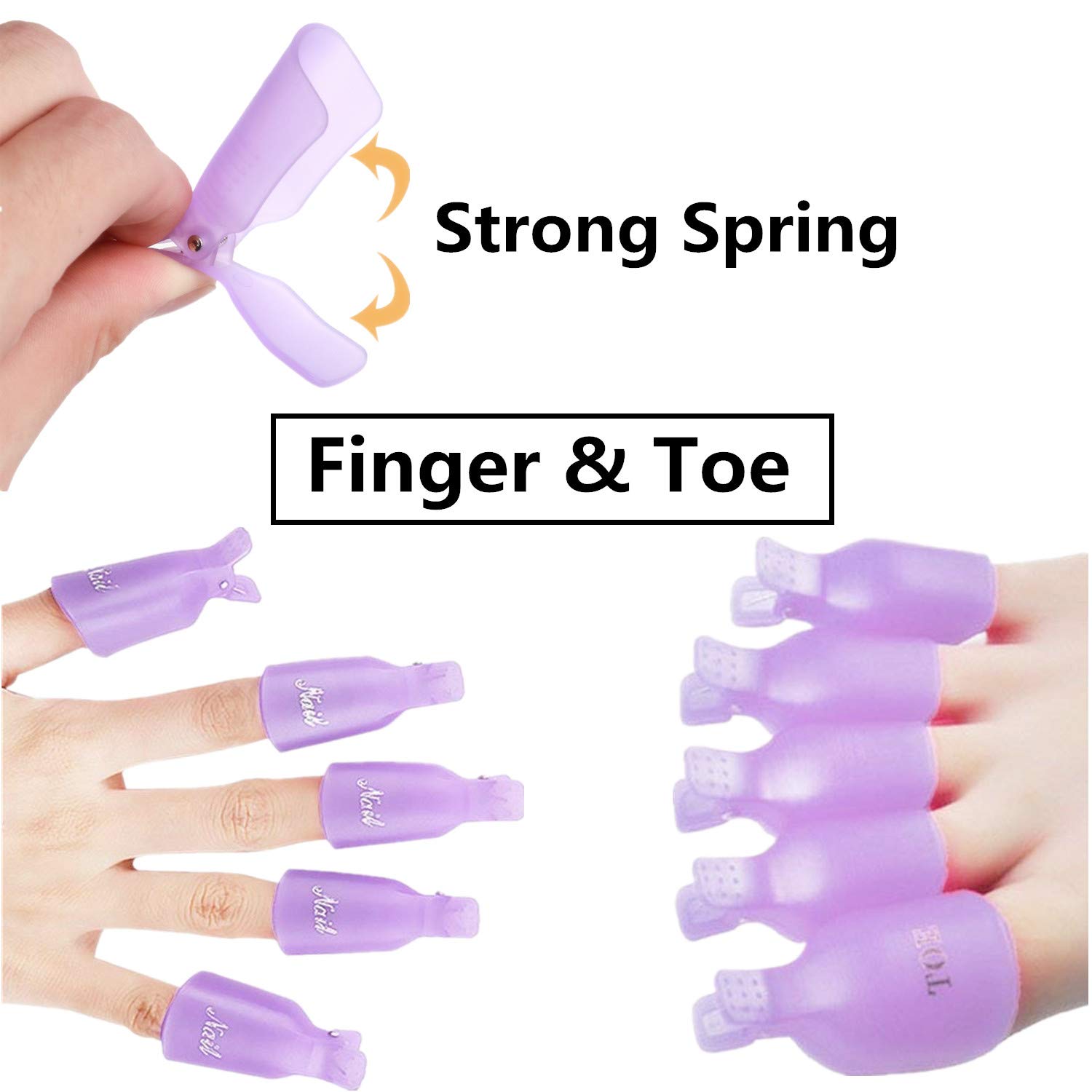 INFILILA Nail Polish Remover Clip Set-20pcs Nail Clip Caps Nail Soak Off Clips For Finger And Toe & 1000pcs Lintfree Nail Polish Remover Wipes For UV Gel Acrylic Nail Polish Removal: Beauty