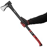 INTERTOOL 35-inch Steel Splitting Maul, Axe, 5 lb / 2270 g, Shock Absorbing Fiberglass Handle with Sheath HT-0275