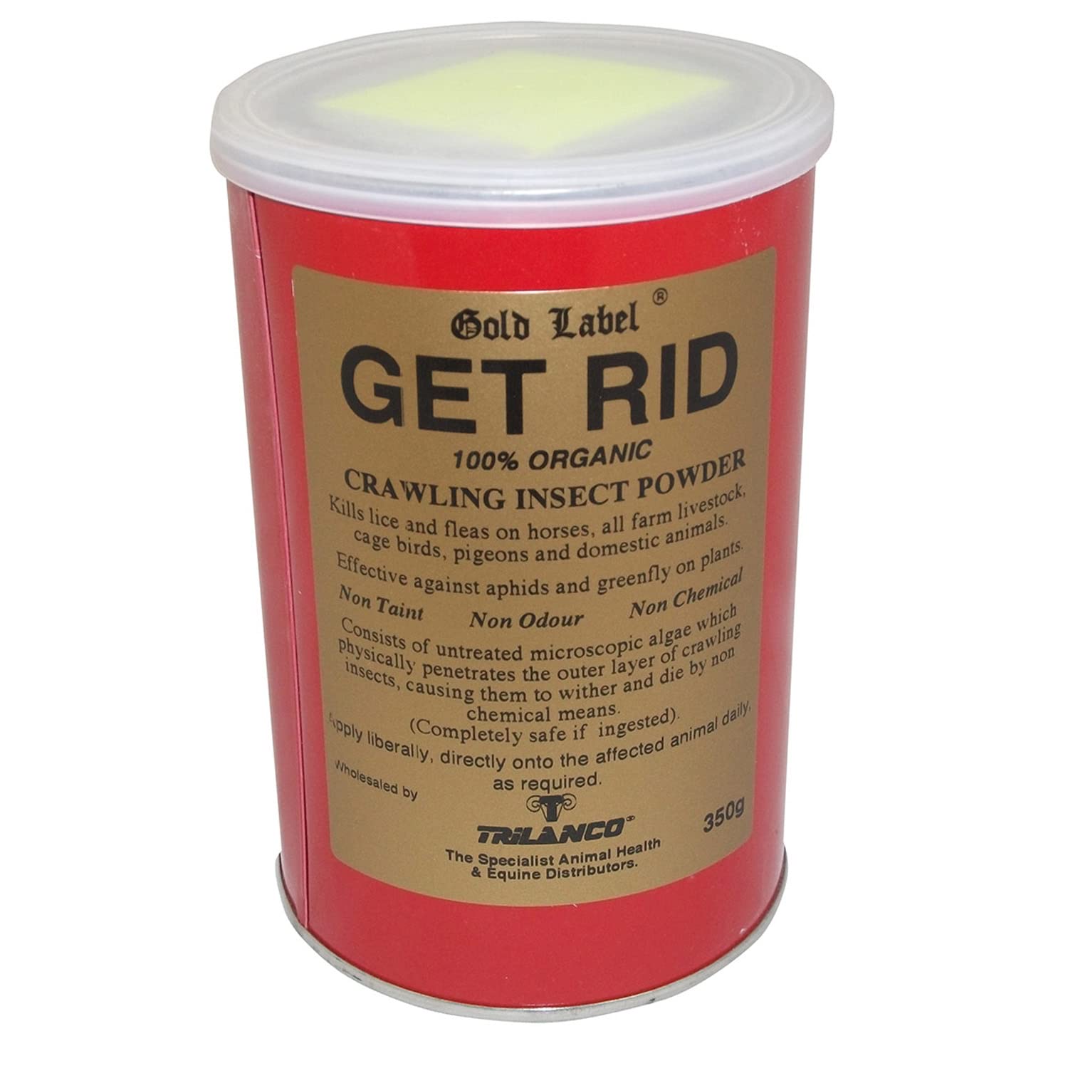 Gold Label 'Get Rid' Lice and Flea Powder, 350g - A totally naturally and organic lice and flea powder for horses