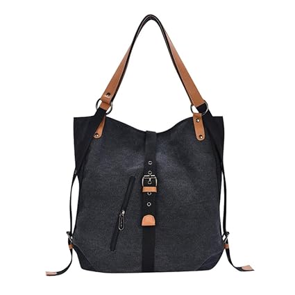 VJGOAL Damen Schultertasche, Damen Hohe Qualität Leinwand Vintage Totes Weiblichen Hobos Reise Schulter Große Taschen Rucksac