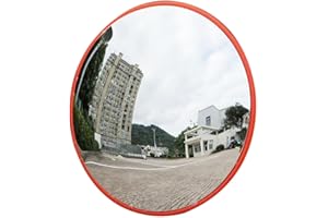 TREGOO Traffic Road Mirror, Acrylic Convex Mirror, Garage Corner Mirror Mirror With Fixing Bracket Wide Angle Mirror Curved Safety Mirror Blind Sp-ot Mirror