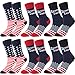 TANGDIAABBCC Petoor Cloudy Come CoN 6 Pairs Donald Trump 2020 Socks American Flag Socks for President Trump Election Father's Gift