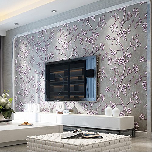 Qihang modern simple 3d thick non-woven embossed tree f…