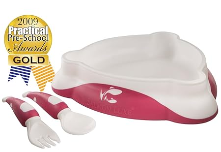 Baby & Kleinkind Fütterset - Einzigartige Trainingsschüssel, Gabel und Löffel mit KOSTENLOSEM eBook mit Tipps & Tricks. Das S