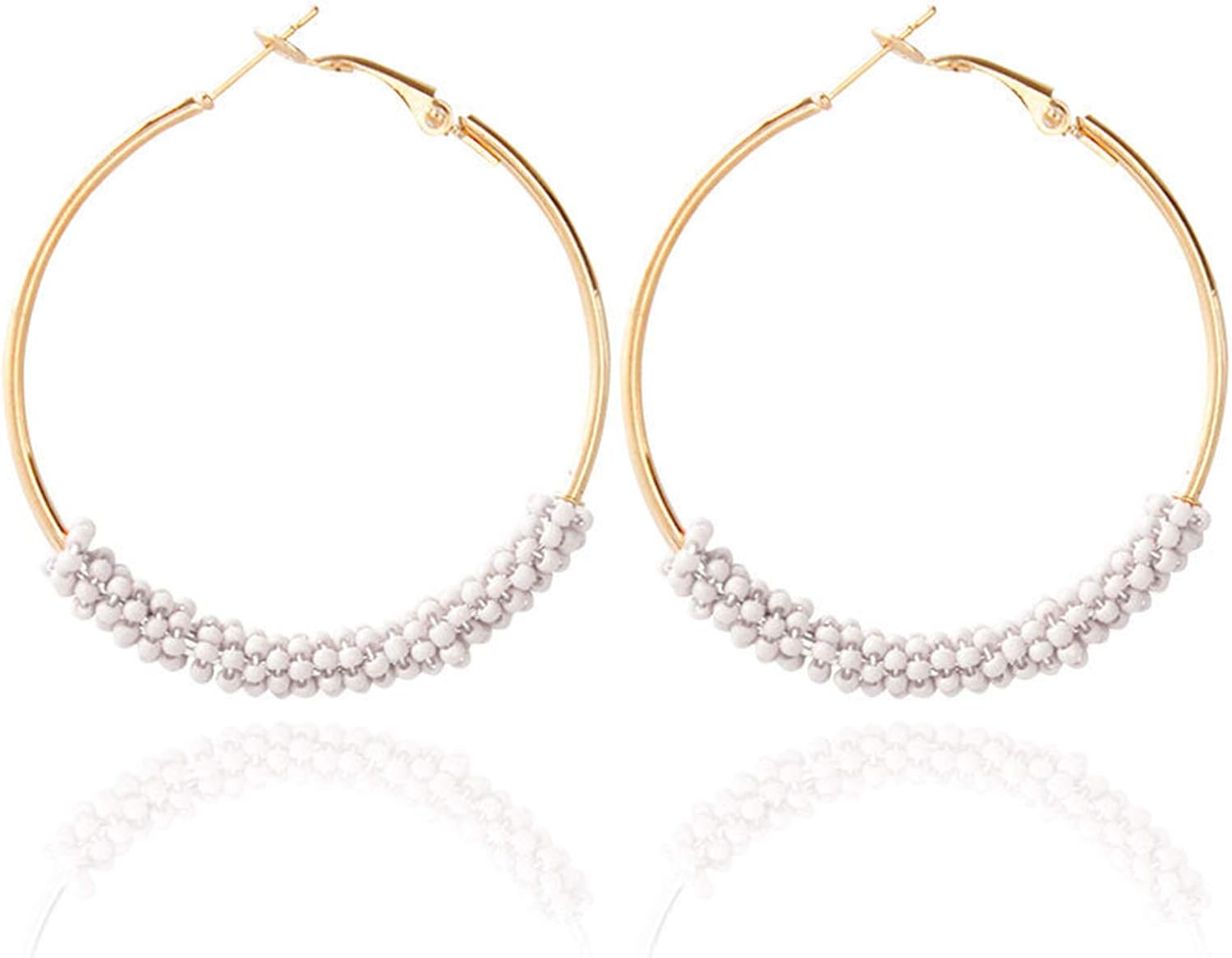 Böhmische Ethnische Stil Ohrringe Mehrfarbige Reis Perlen Kreis