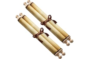 Makevivi 2 PCS Blank Scrolls Paper with Wood Rods, for Naughty or Nice List, Writing, Wedding Vows, Invitation, Love Letter, Cosplay Prop, Renaissance, 7.1 x 31.5 inches (style1)